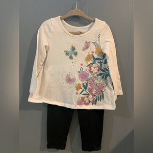 Jumping Bean 24m white long sleeve Tee with black leggings